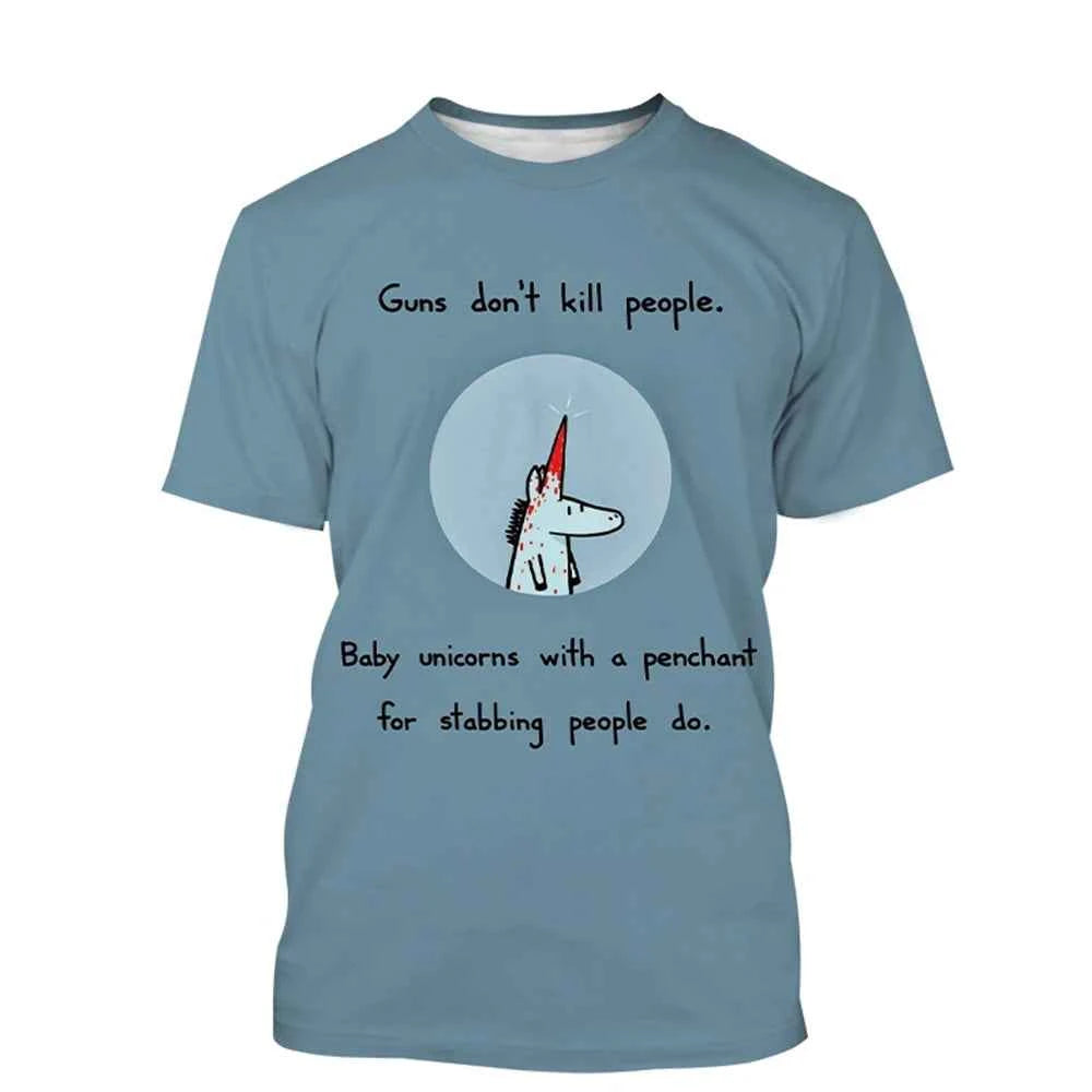 unicorn 3D painted art T-shirt