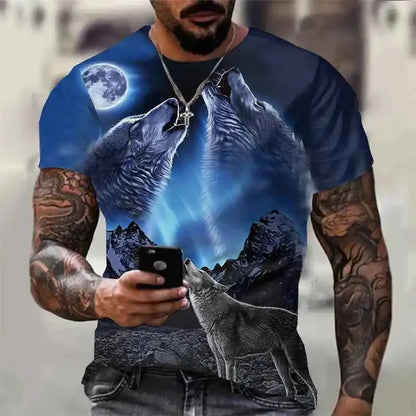 3D Wolf Print Harajuku Men's T-shirts 3 - Pedlar's Attic