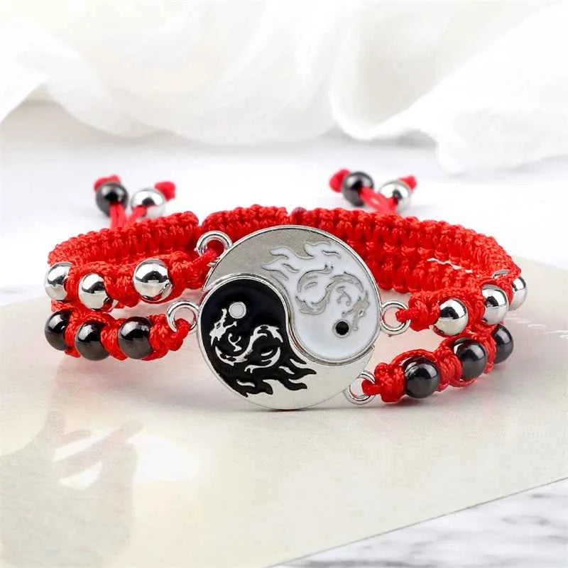 2Pcs/set Dragon Tai Chi Gossip Braided Bracelets lots of styles