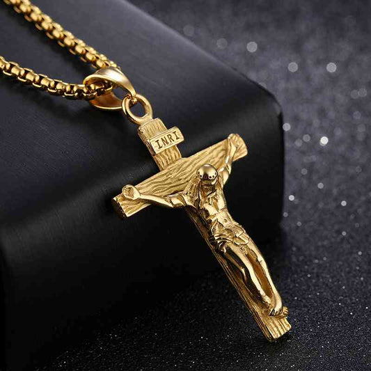 Jesus Cross Stainless Steel Necklace - Pedlar's Attic