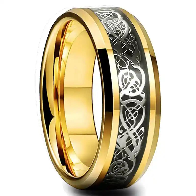 21 Colors 8mm Men's Stainless Steel Celtic Dragon Ring - Pedlar's Attic