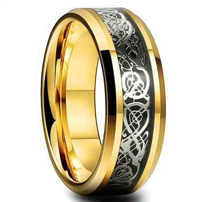 21 Colors 8mm Men's Stainless Steel Celtic Dragon Ring - Pedlar's Attic