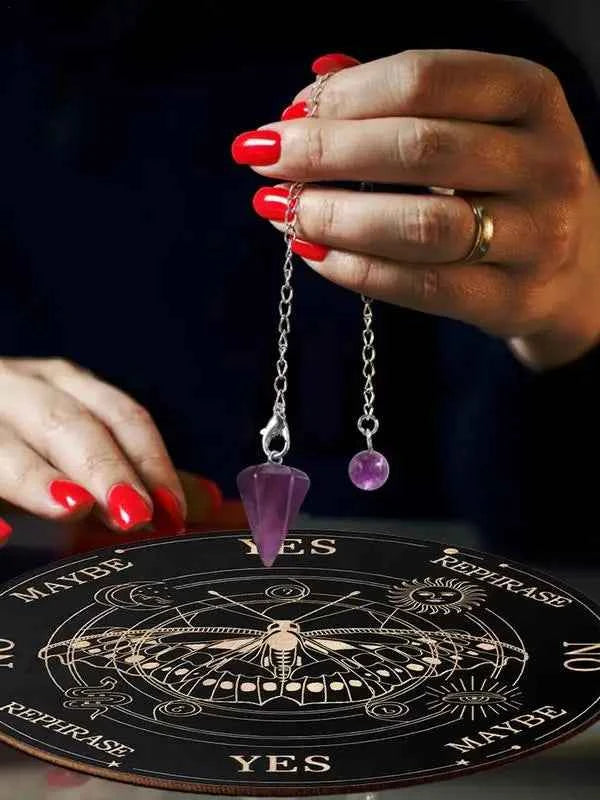Star Pendulum Board Dowsing Divination Board Decision Maker Planchette Ouija Board Game Energy Carven Plate Witch Crafts