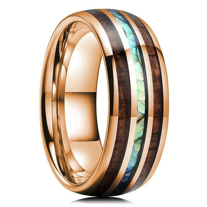 Stone Forge Ring — Agate & Stone Inlay Stainless Steel Band