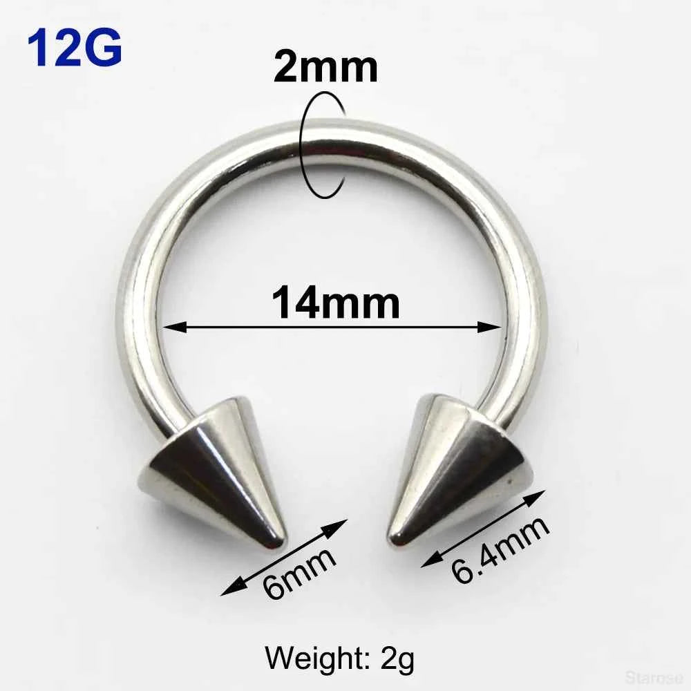 Cone Circular Barbell Piercing Septum Nose Ring Hoop Helix Earrings