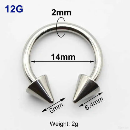 Cone Circular Barbell Piercing Septum Nose Ring Hoop Helix Earrings - Pedlar's Attic