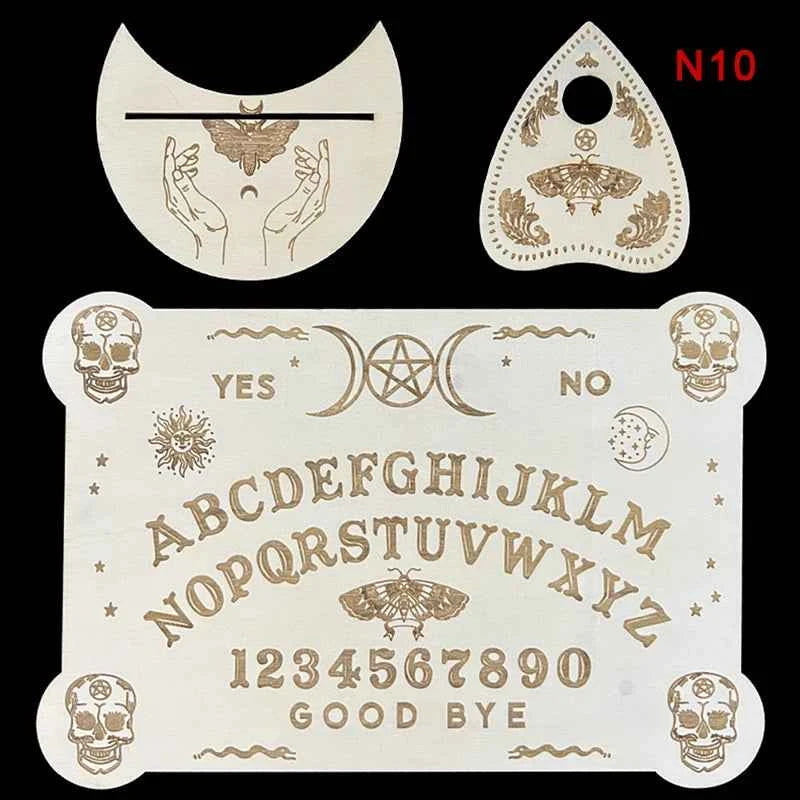 12inch Wooden Divination Pendulum Board Engraved Magic Board Ouija Board Metaphysical Message Witch's Pendulum Board Kit