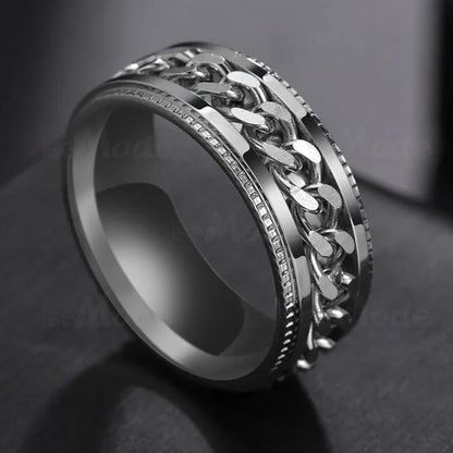 The Restless Link — Stainless Steel Chain Spinner Ring