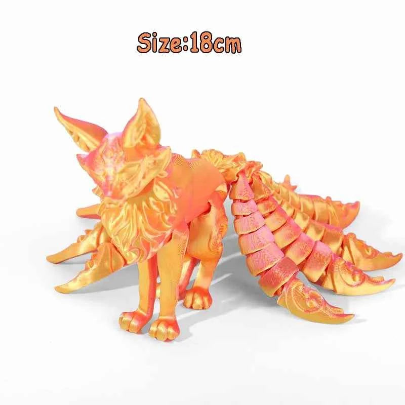 3D Printed Animals Toy Multi-joint Movable Dinosaur Snake Fidget Toy Adults Autism Stress Relief Toys Desktable Decor Kids Gift