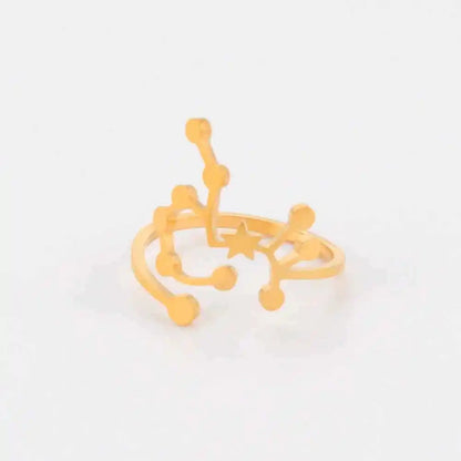COOLTIME Zodiac Constellation Ring - Adjustable Stainless Steel Jewelry for Your Sign - Ideal Gift for Astrology Lovers - Pedlar's Attic