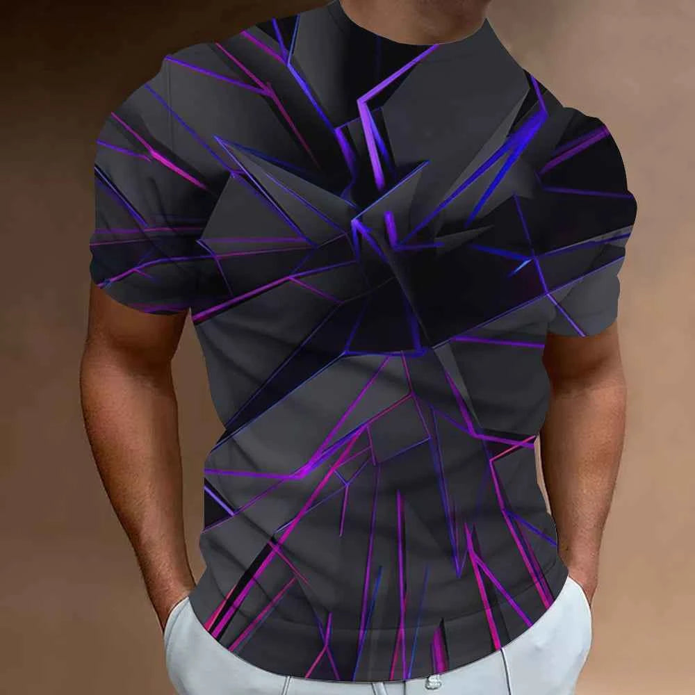 Fashion T-Shirts For Men 3d Line Printed