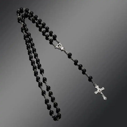 The Sacred Thread — Vintage Rosary Bead Cross Necklace