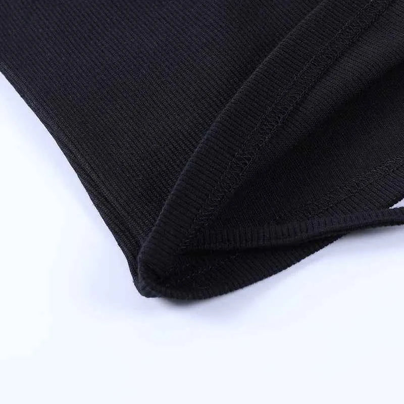 Gothic Women's Print Suspender Sleeveless Square Neck Slim Crop Top