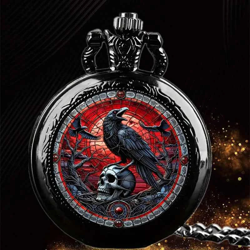 Vintage-Style Clever Crow Exquisite Pocket Watch
