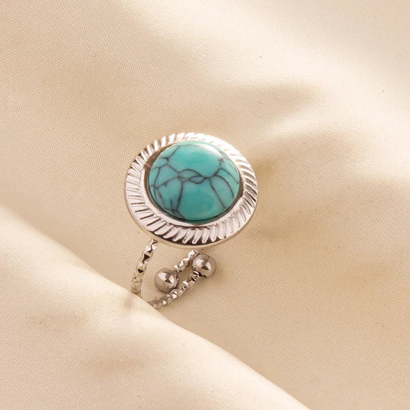 What the Stone Chose — Boho Turquoise Adjustable Ring - Pedlar's Attic