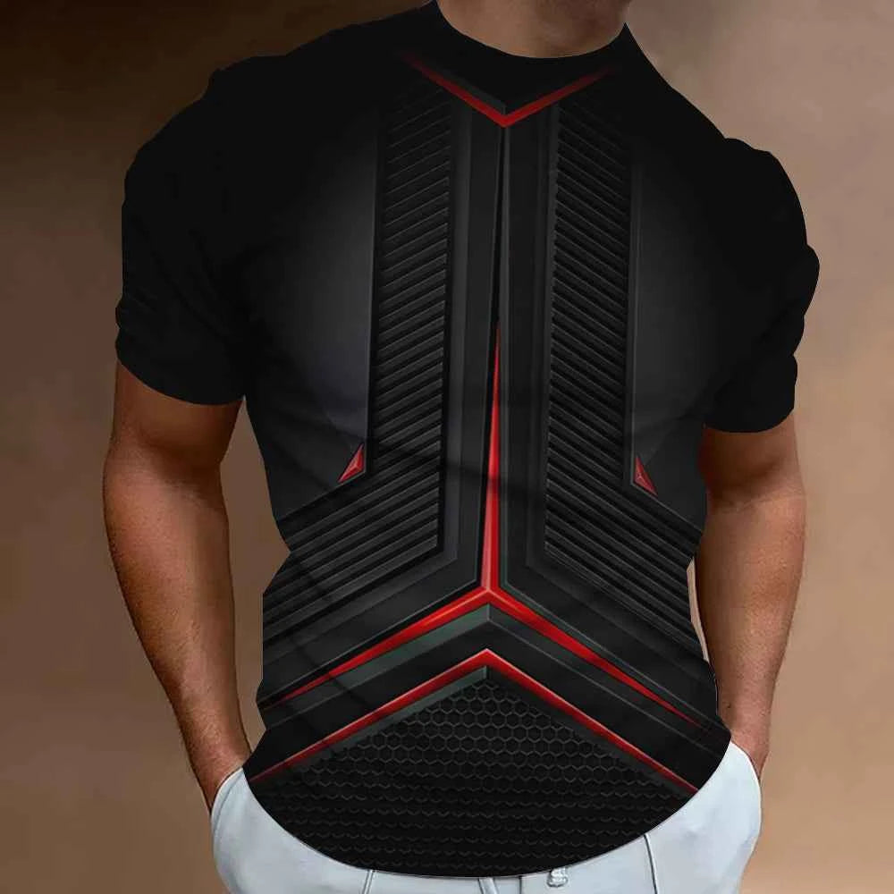 Fashion T-Shirts For Men 3d Line Printed