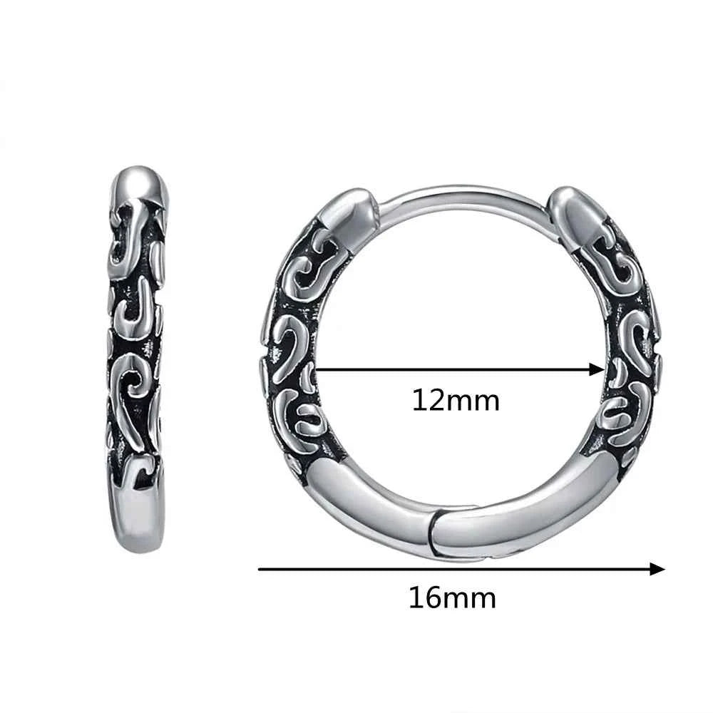 Vintage Simple Small Hoop Earrings Stainless Steel Hypoallergenic Earrings for Men Women Cool Indian Boho Jewelry