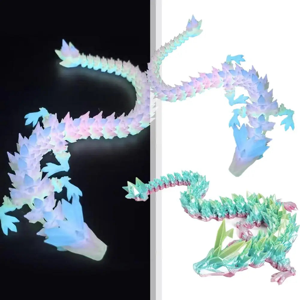 3D Printed Dragon toy Statue Cartoon Dragon Crafts for Home Decor decoracion Figurines Ornament Rotatable Articulated Dragon