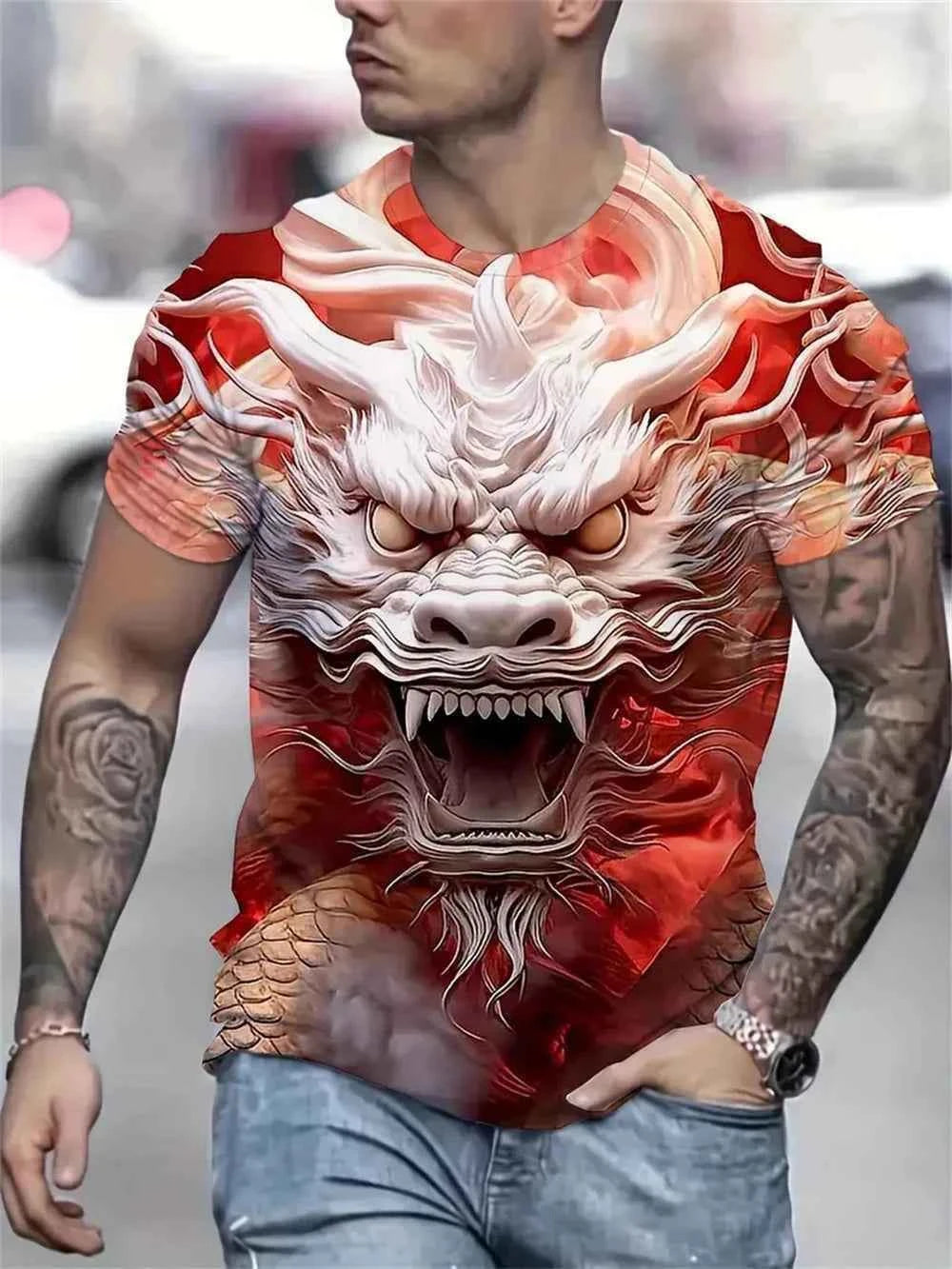 Dragon Print T-shirt 4