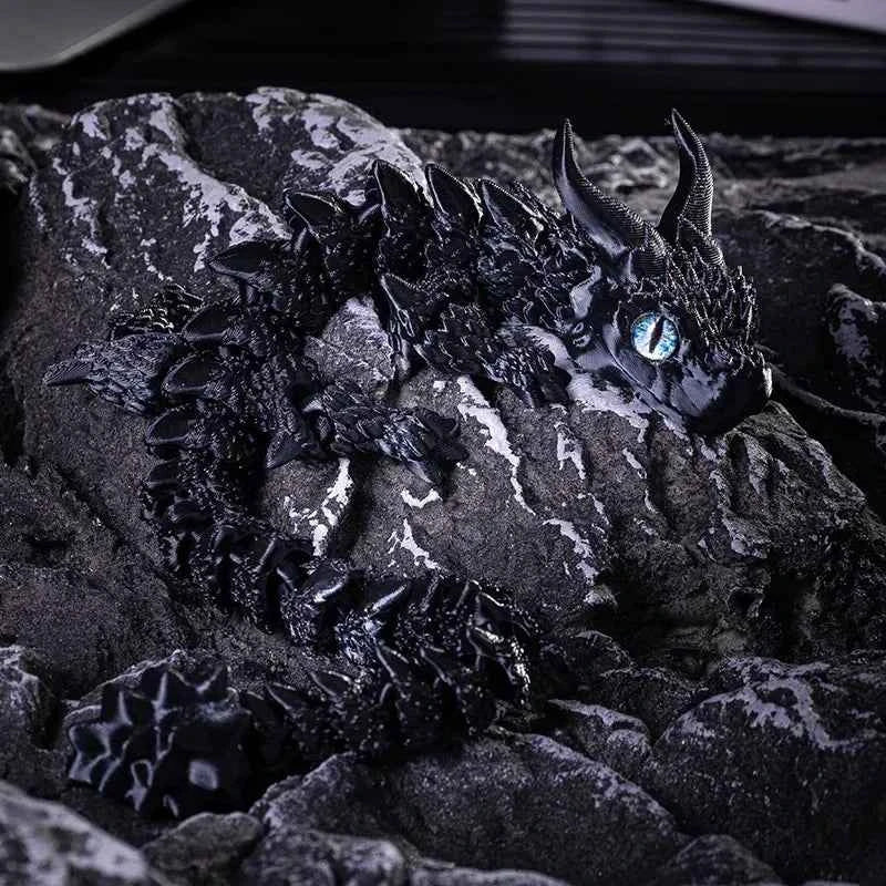 3D Printed Magic Dragon Movable Joint  Toy Rotatable Articulated Office Desktop Ornament Adults Kid Toy Crafts Gift - Pedlar's Attic