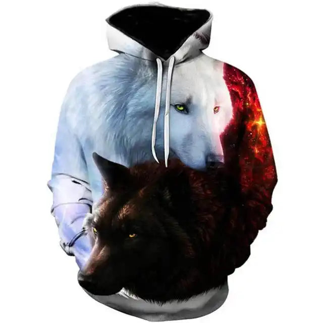 The Wolf Doesn't Explain Itself — 3D Wolf Oversized Hoodie