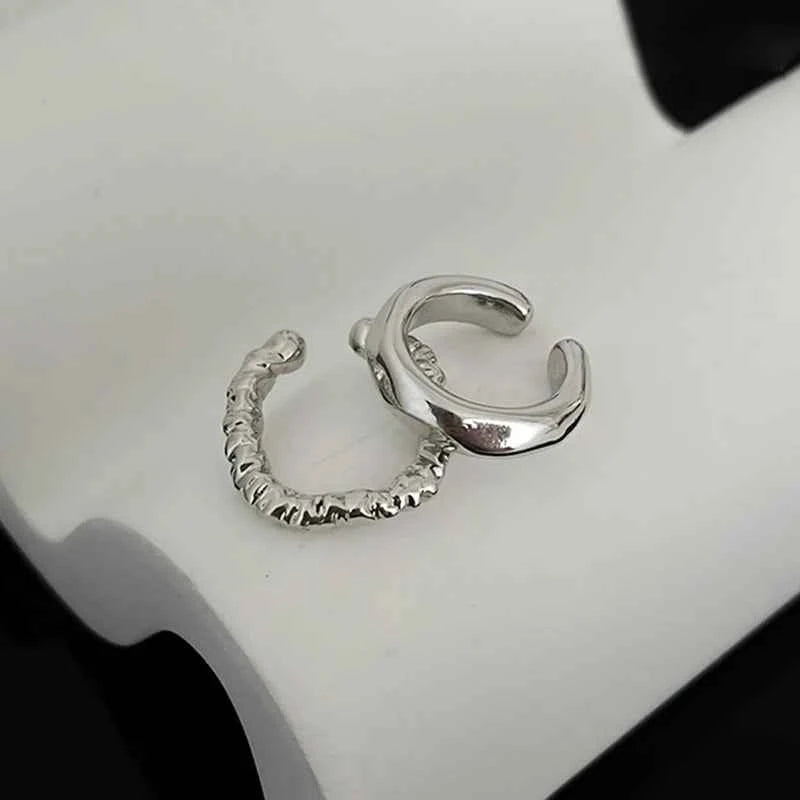 Punk Chic Geometric Ear Cuff - Non-Piercing Metal Clip-On Earrings for a Bold Fashion Statement - Pedlar's Attic