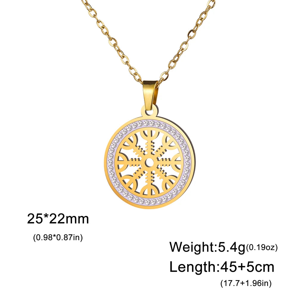 The Helm & the Wayfinder — Aegishjalmur Vegvisir Necklace