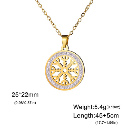 The Helm & the Wayfinder — Aegishjalmur Vegvisir Necklace