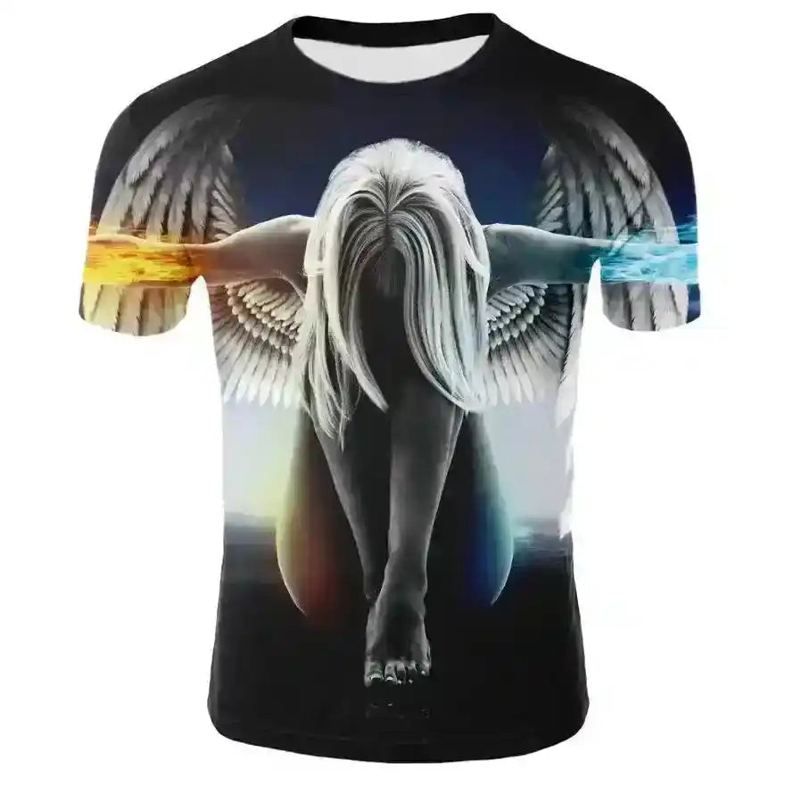 Luminous Angel – Fluorescent 3D Print Unisex Tee