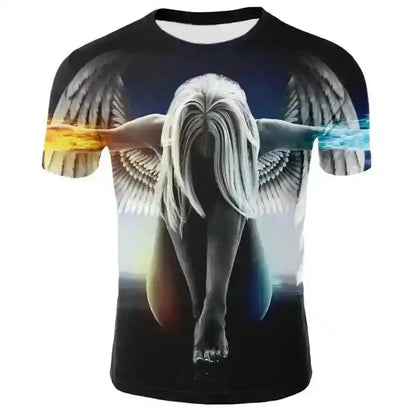Luminous Angel – Fluorescent 3D Print Unisex Tee