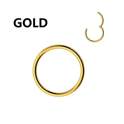 Stainless Steel Septum Clicker - Hinged Nose Hoop for Helix, Daith, and Cartilage Piercing - Bold & Sexy Jewelry - Pedlar's Attic