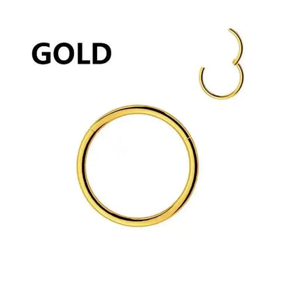 Stainless Steel Septum Clicker - Hinged Nose Hoop for Helix, Daith, and Cartilage Piercing - Bold & Sexy Jewelry - Pedlar's Attic