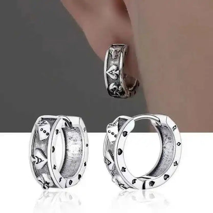 Vintage Simple Small Hoop Earrings Stainless Steel Hypoallergenic Earrings for Men Women Cool Indian Boho Jewelry - Pedlar's Attic