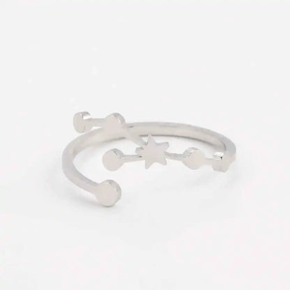 COOLTIME Zodiac Constellation Ring - Adjustable Stainless Steel Jewelry for Your Sign - Ideal Gift for Astrology Lovers - Pedlar's Attic