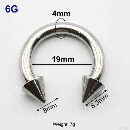 Cone Circular Barbell Piercing Septum Nose Ring Hoop Helix Earrings - Pedlar's Attic