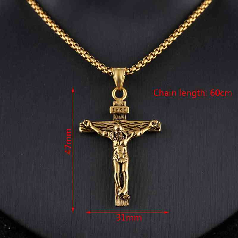 Jesus Cross Stainless Steel Necklace - Pedlar's Attic