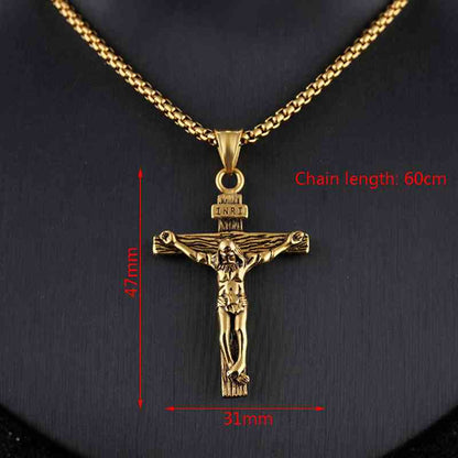 Jesus Cross Stainless Steel Necklace - Pedlar's Attic