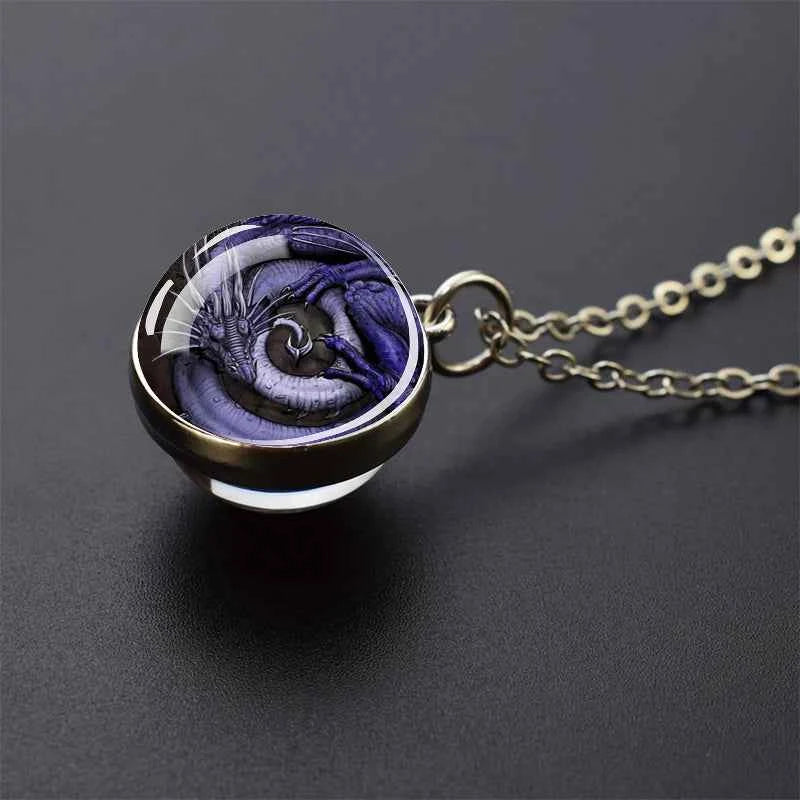 Dragon Glass Ball Pendant