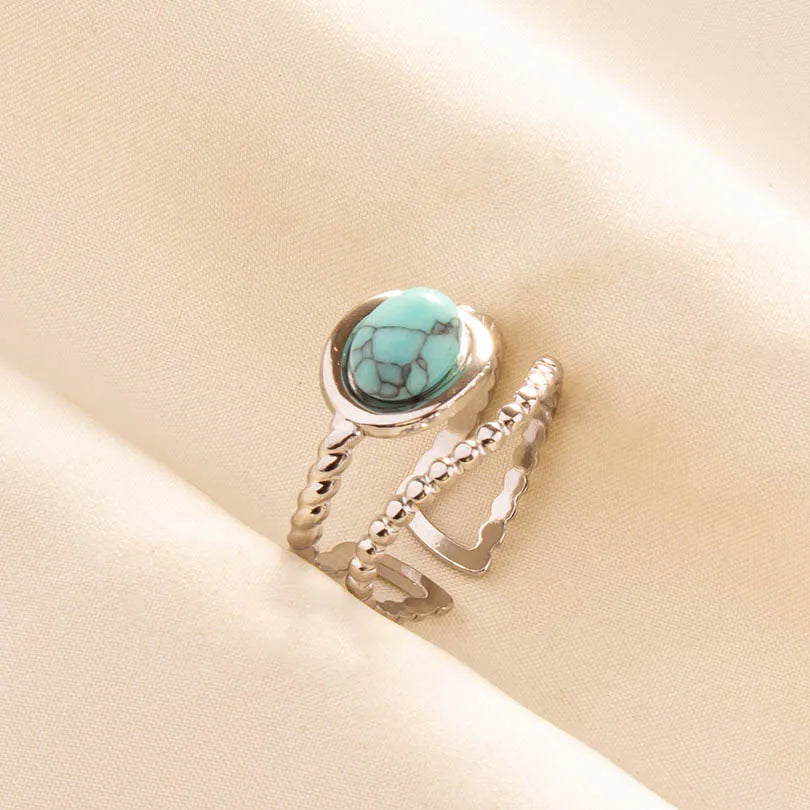 What the Stone Chose — Boho Turquoise Adjustable Ring - Pedlar's Attic