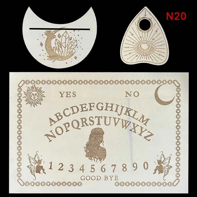 12inch Wooden Divination Pendulum Board Engraved Magic Board Ouija Board Metaphysical Message Witch's Pendulum Board Kit