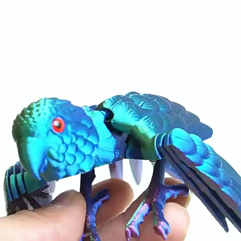 3D Printed Parrot Model Flexible Animal Statue Bird with Wings Moveable Joints Home Decoration Autism ADHD Fun Toys Holiday Gift