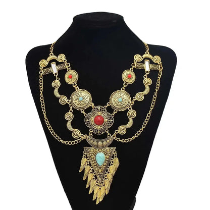 The Wanderer's Collar – Tibetan Boho Statement Necklace