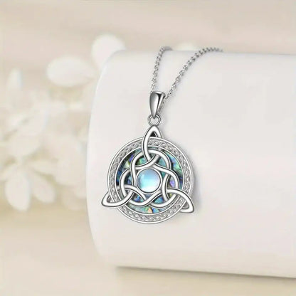 The Three-Fold Moon — Celtic Trinity Moonstone Necklace
