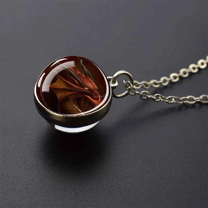 Dragon Glass Ball Pendant