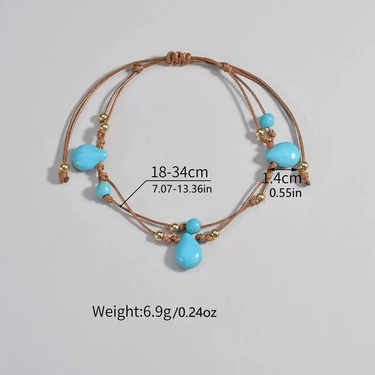 Barefoot & Rooted — Turquoise Woven Anklet
