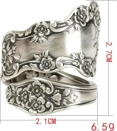 The Silversmith's Oath — Oxidized Sterling Spoon Ring - Pedlar's Attic