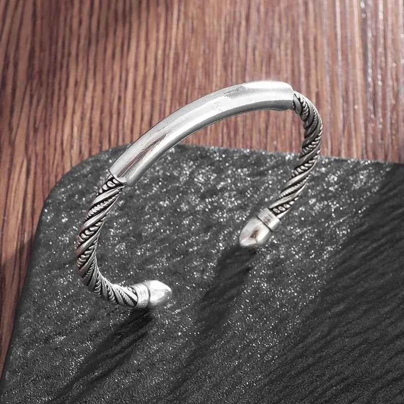 Buddhist Mantra Lotus Mantra Cuff Bracelet for Men Fashion Charm Religious Prayer Amulet Jewelry Gift