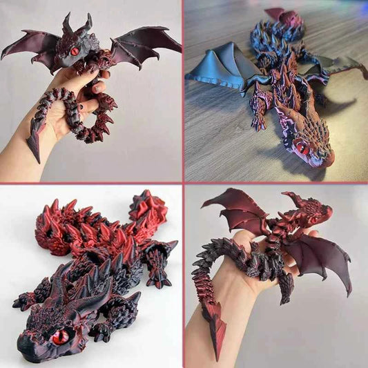 3D Printed Animals Toy Multi-joint Movable Dinosaur Snake Fidget Toy Adults Autism Stress Relief Toys Desktable Decor Kids Gift