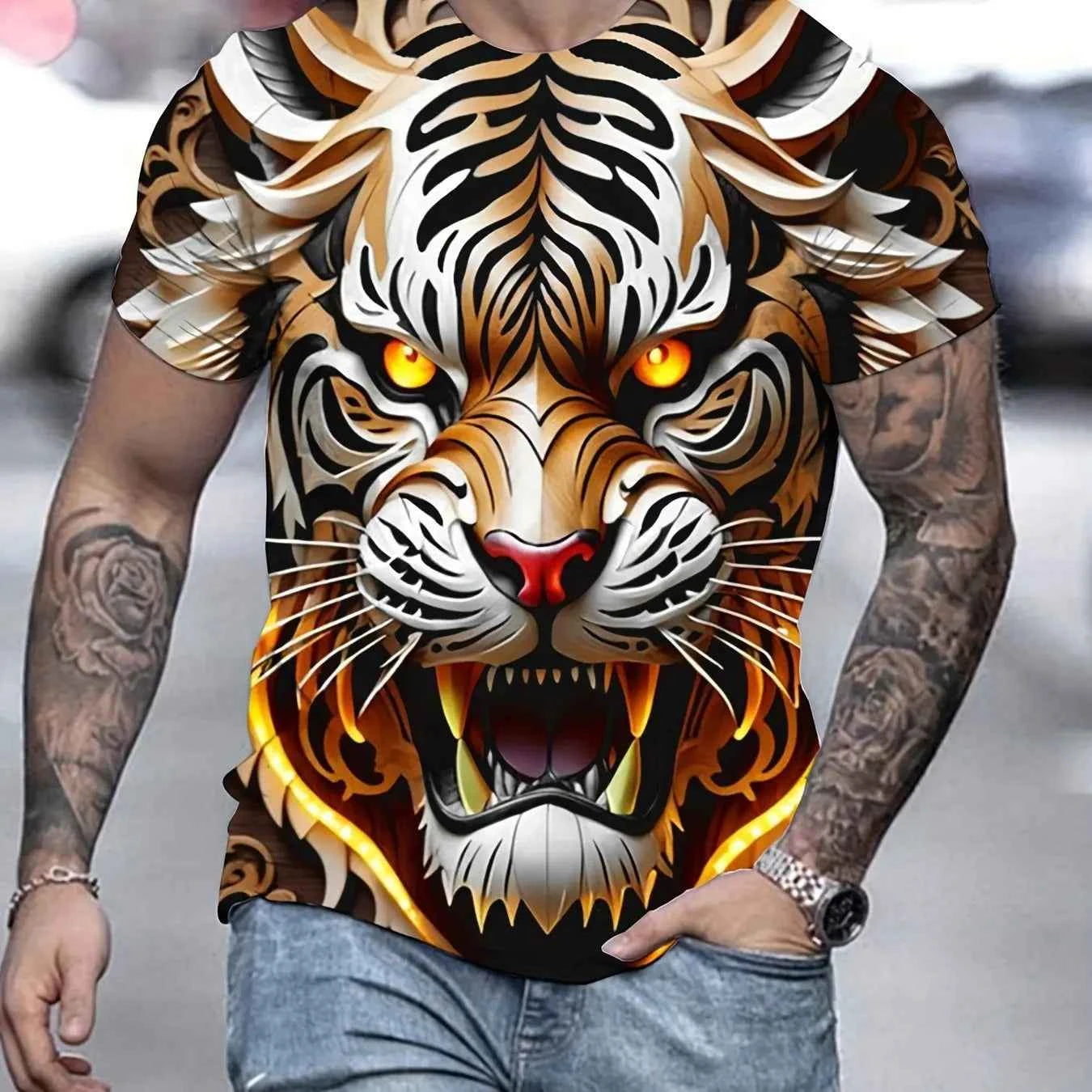 Tiger Print T-Shirt 3D