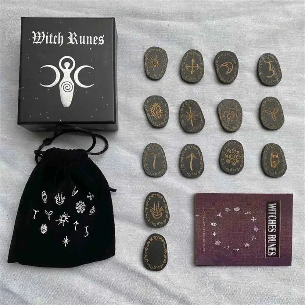 Wood Runes Stone Set Divination Runestones - Pedlar's Attic
